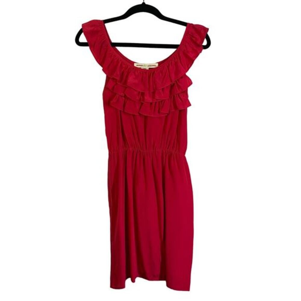 AMANDA UPRICHARD Dress Penny Silk Mini 3 Tiered Ruffled‎ Bodice Sleeveless